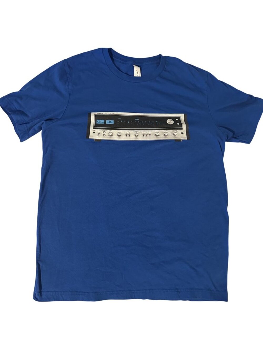 Pioneer Stereo Graphic T-Shirt In Blue Bella+Canvas 100% Cotton Mens Size L EUC